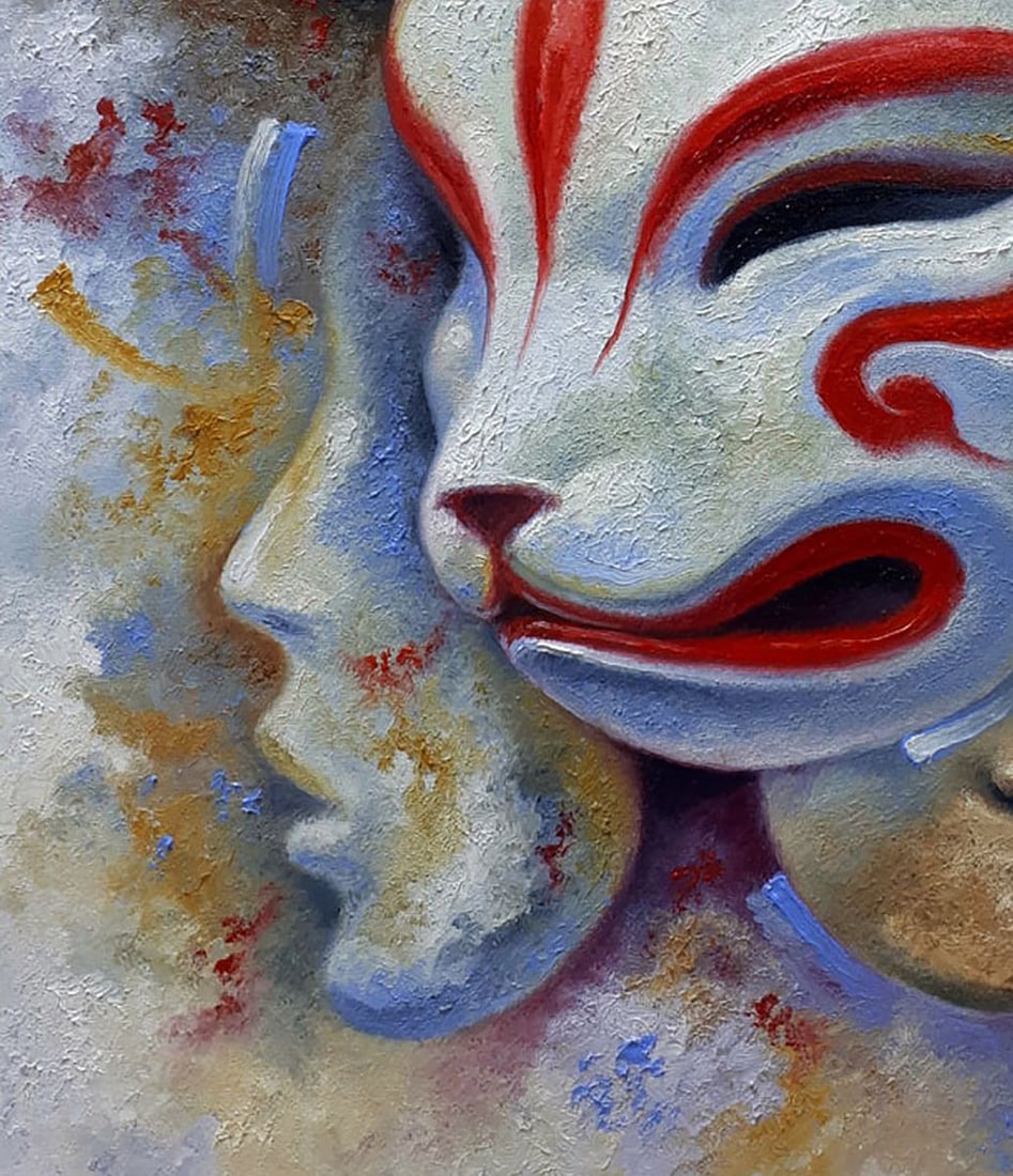 Oil painting Kitsune Japanese fox Sergey Voichenko - 6