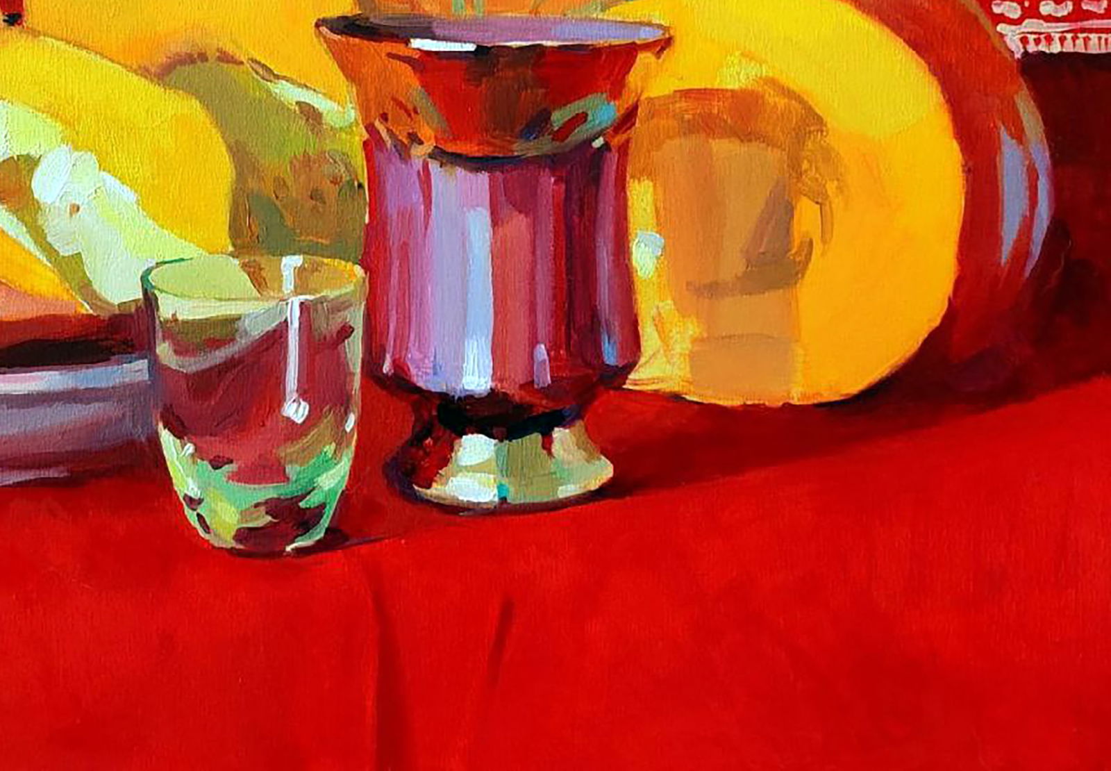 Oil painting Still life with pumpkin and drink Anastasia Yaroshevich - 5