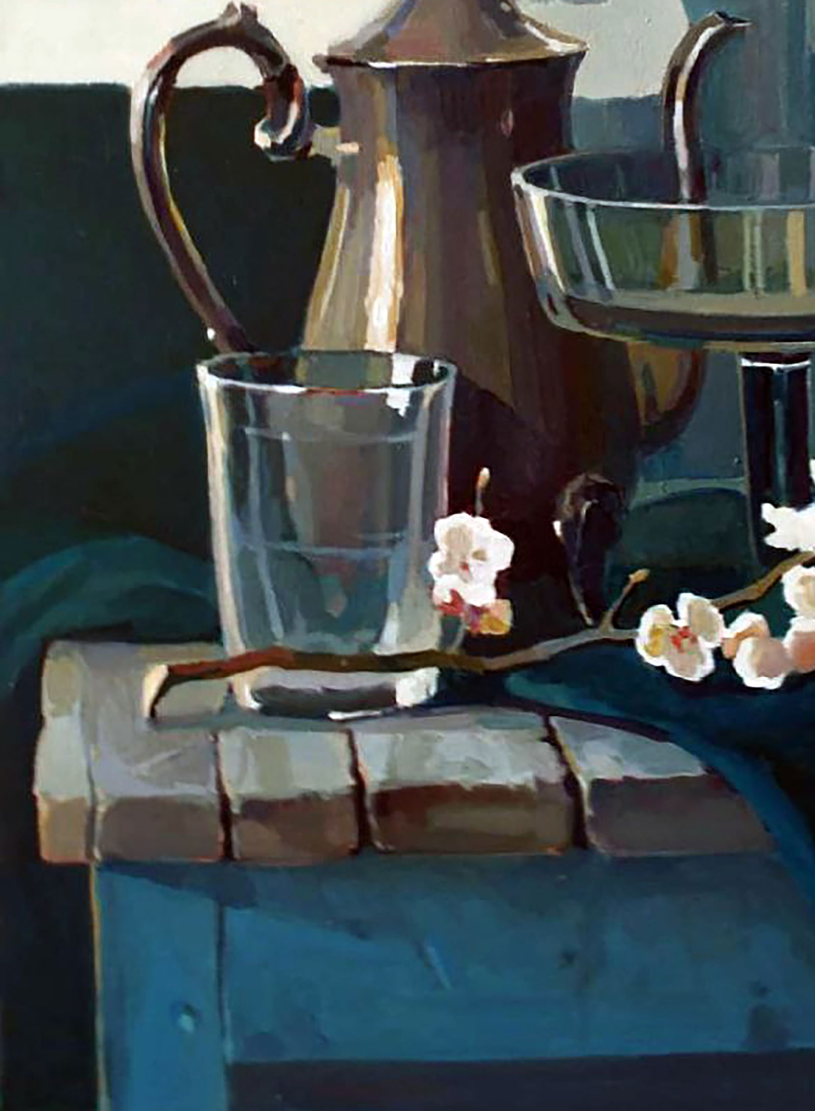 Oil painting Still life with a flowering branch Anastasia Yaroshevich - 4