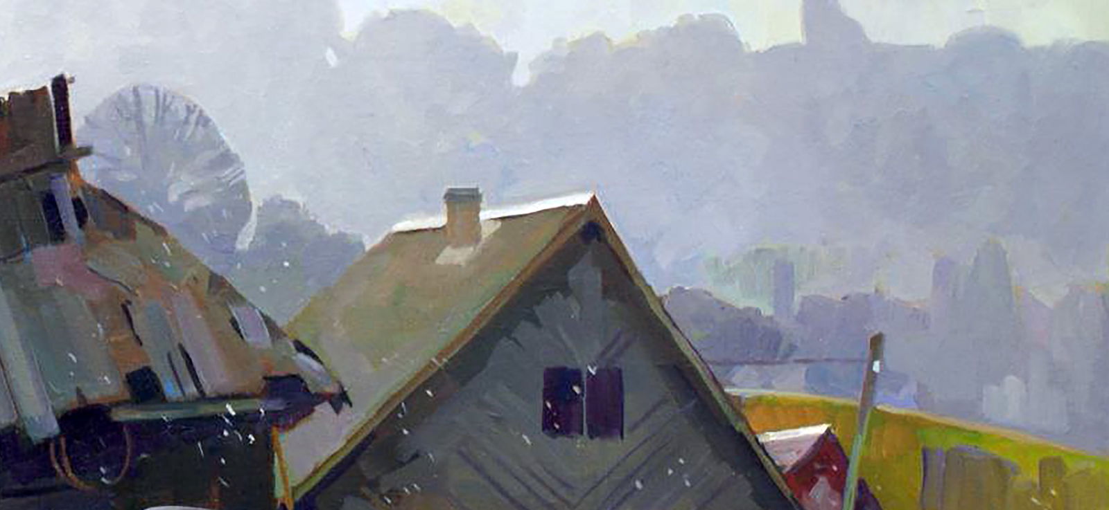 Oil painting First snow Anastasia Yaroshevich - 3