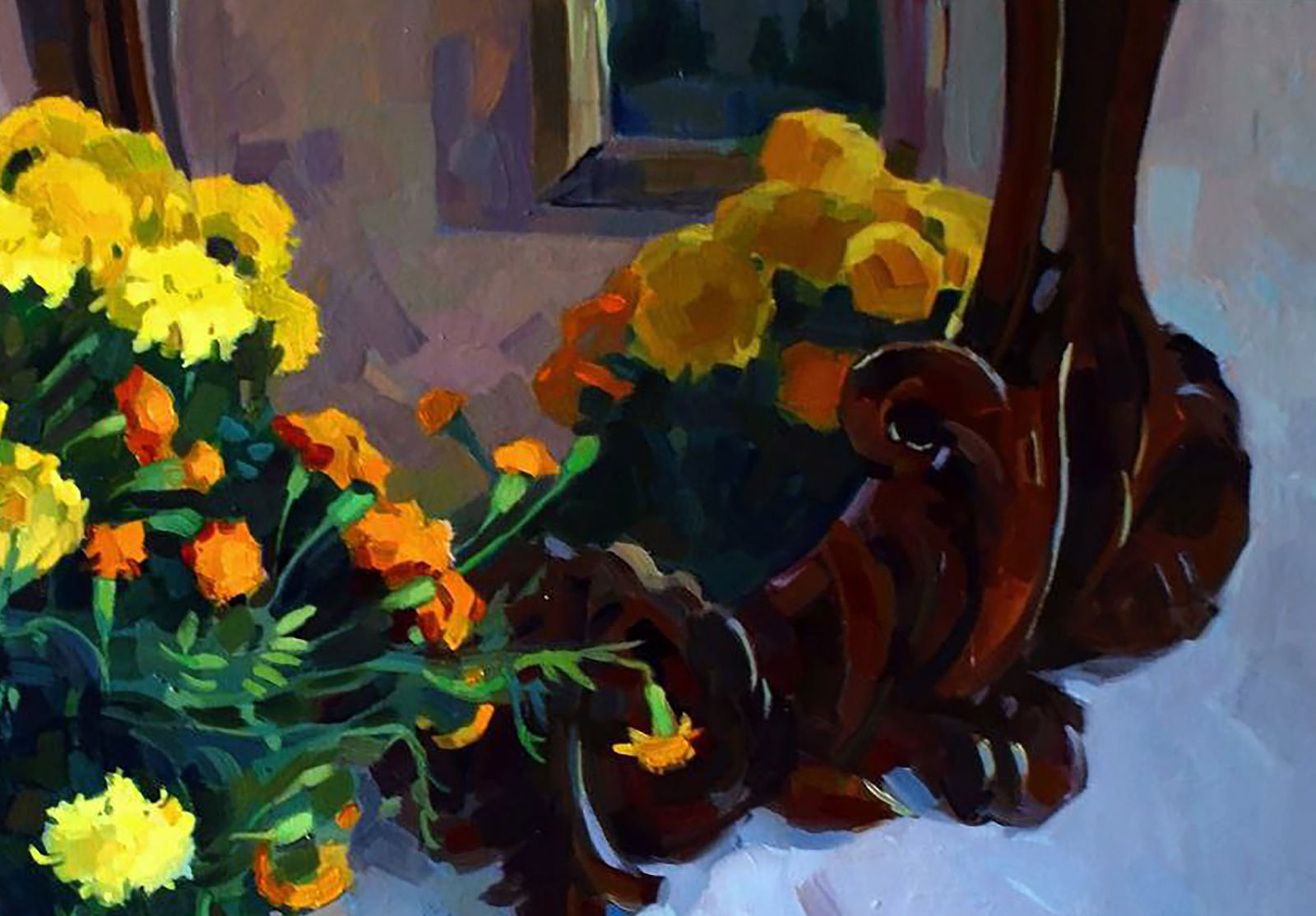 Oil painting Flowers in the artist's house Anastasia Yaroshevich - 3