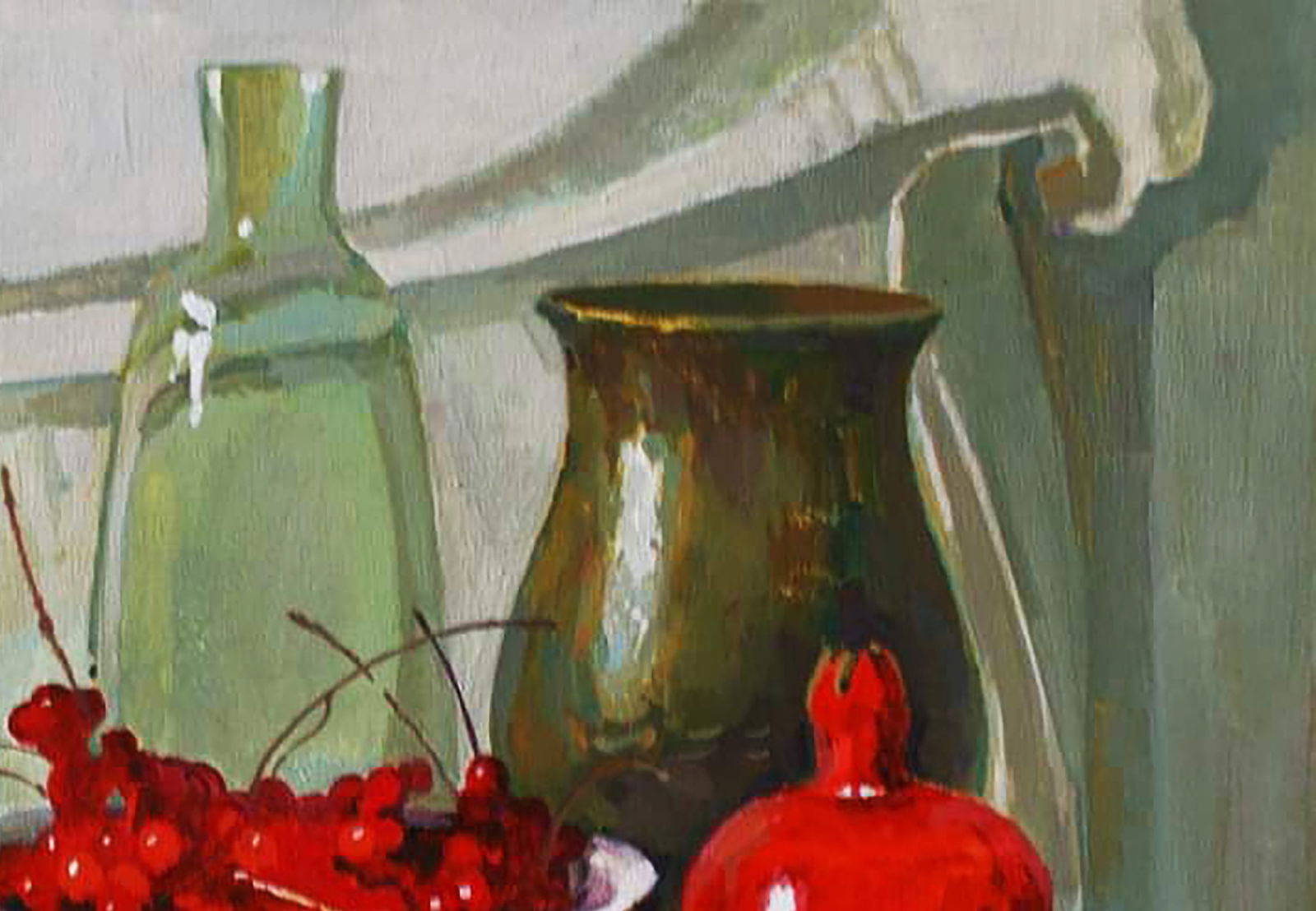 Oil painting Still life with viburnum Anastasia Yaroshevich - 3