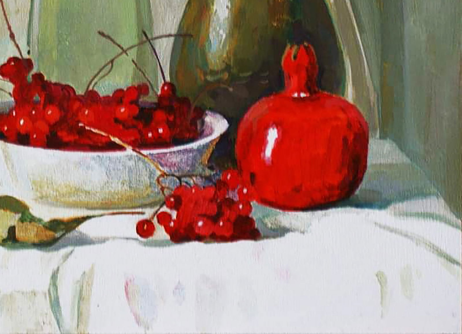 Oil painting Still life with viburnum Anastasia Yaroshevich - 5