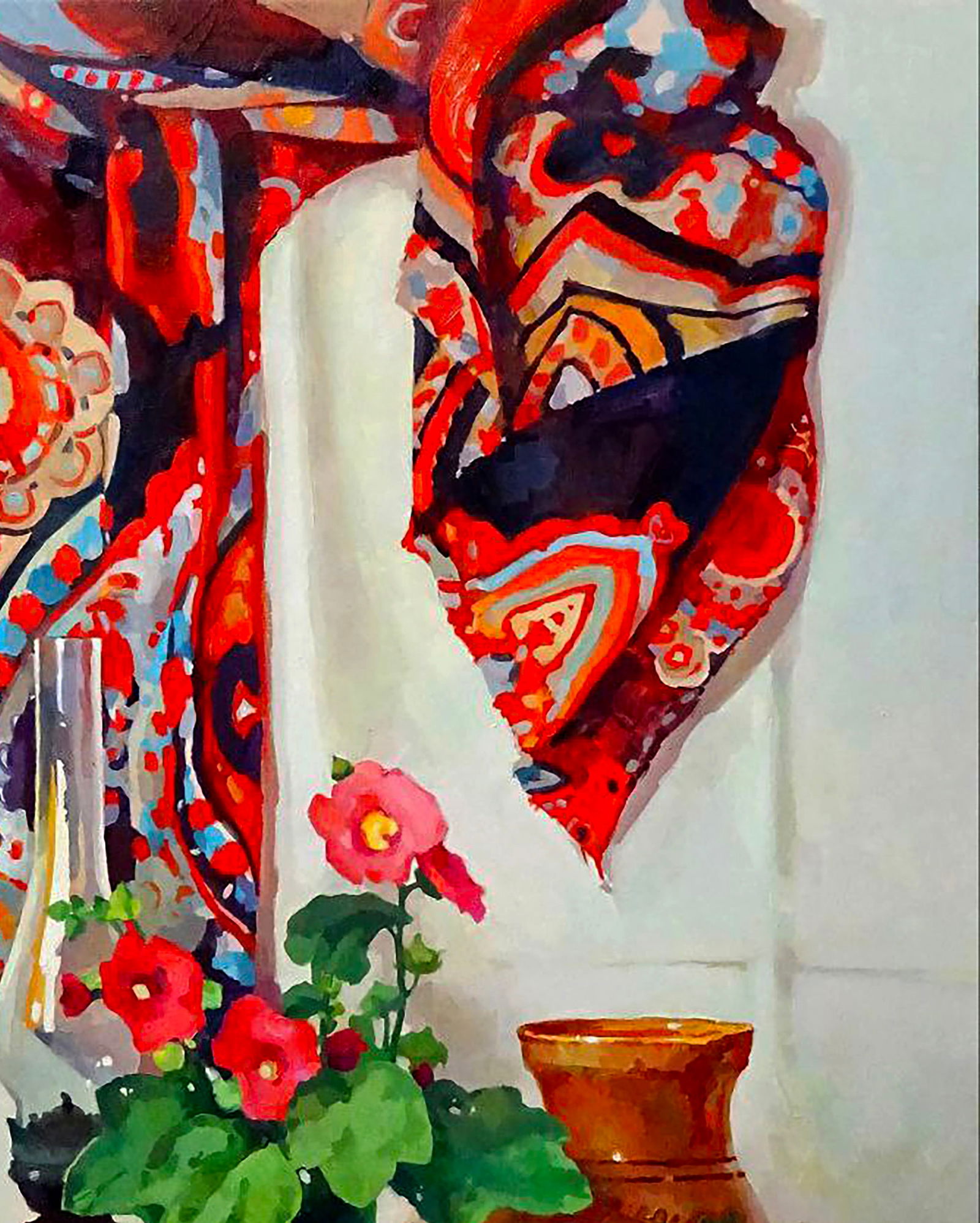 Oil painting Still life with hollyhocks Anastasia Yaroshevich - 3