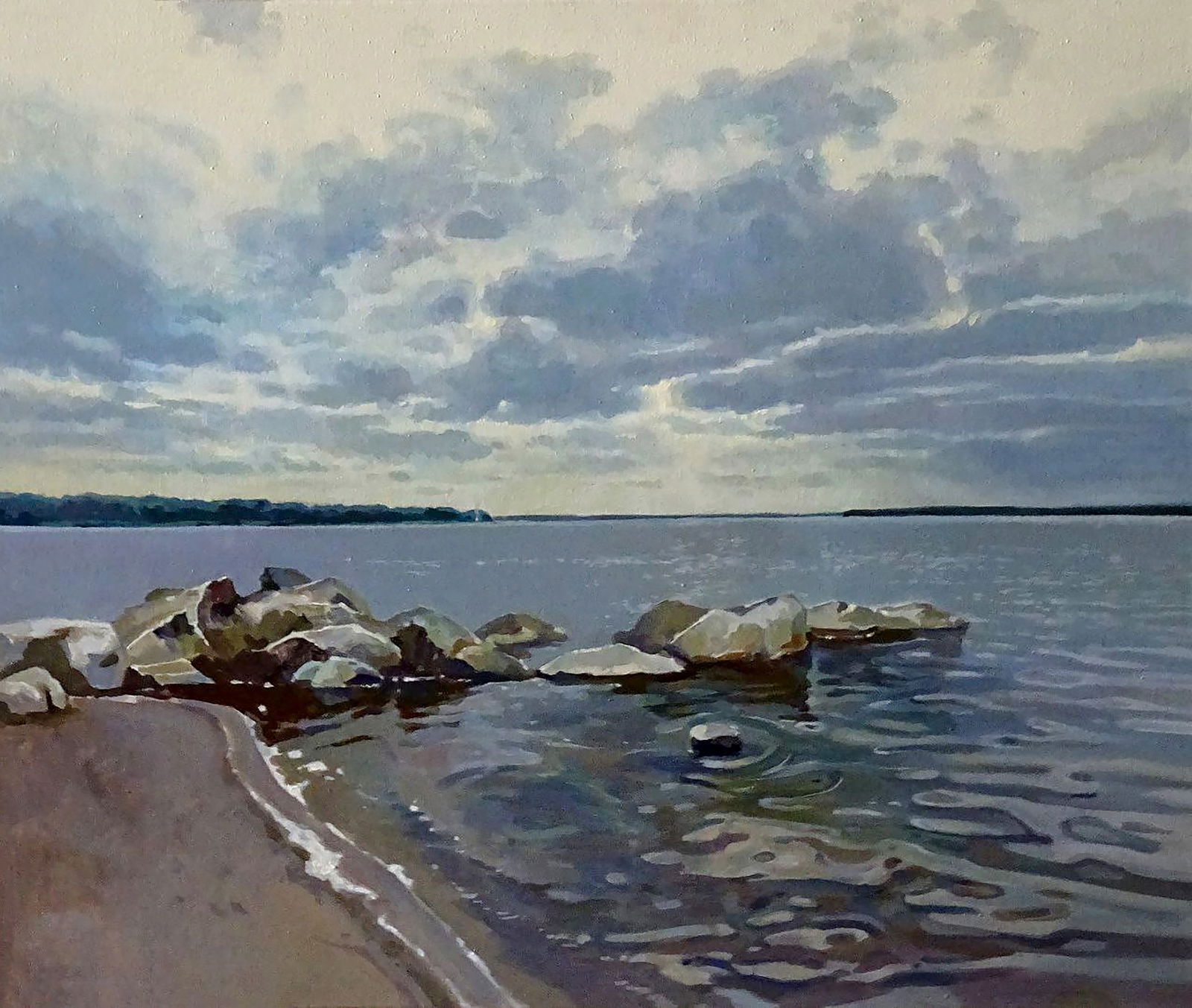 Oil painting Cloudy Anastasia Yaroshevich: Title: Oil painting Cloudy Anastasia Yaroshevich Description: 63YARO Painter: Anastasia Yaroshevich Size: 50x60 cm/19.68x23.62 inches Components: oil, canvas Original painting CONDITION: excellent ART