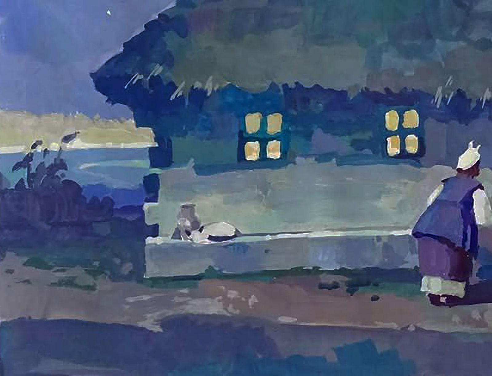 Gouache painting August Twilight Anastasia Yaroshevich - 4