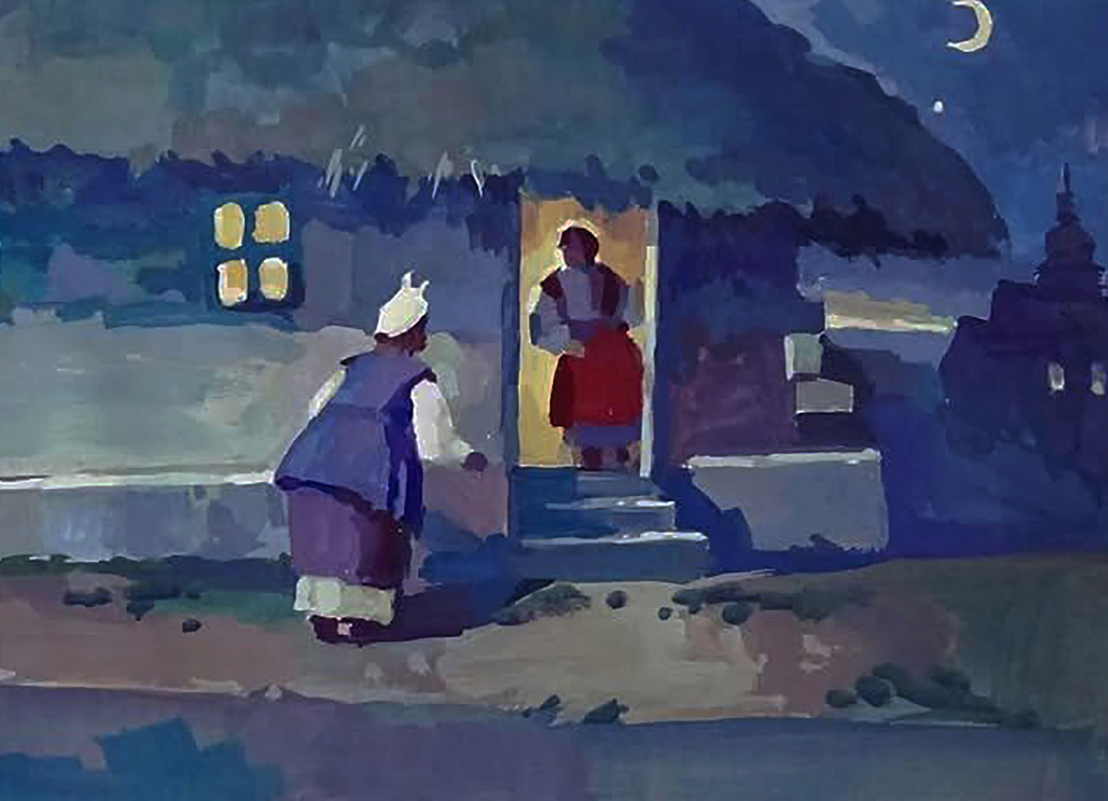 Gouache painting August Twilight Anastasia Yaroshevich - 5