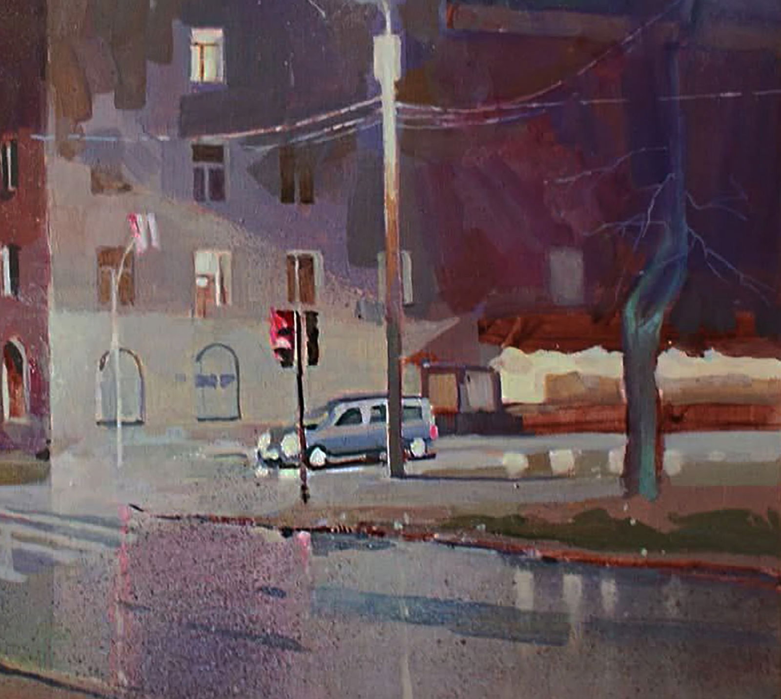Oil painting Rain at the crossroads Anastasia Yaroshevich - 5