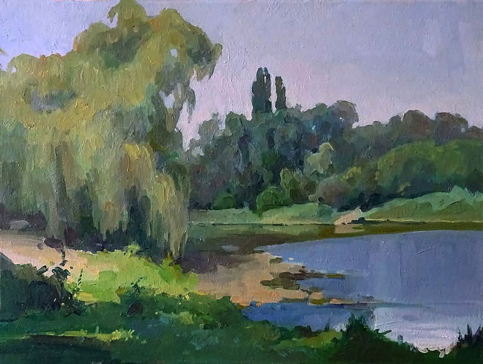 Oil painting Near the summer river Anastasia Yaroshevich: Title: Oil painting Near the summer river Anastasia Yaroshevich Description: 68YARO Painter: Anastasia Yaroshevich Size: 30x40 cm/11.81x15.74 inches Components: oil, canvas Original painting CONDITION