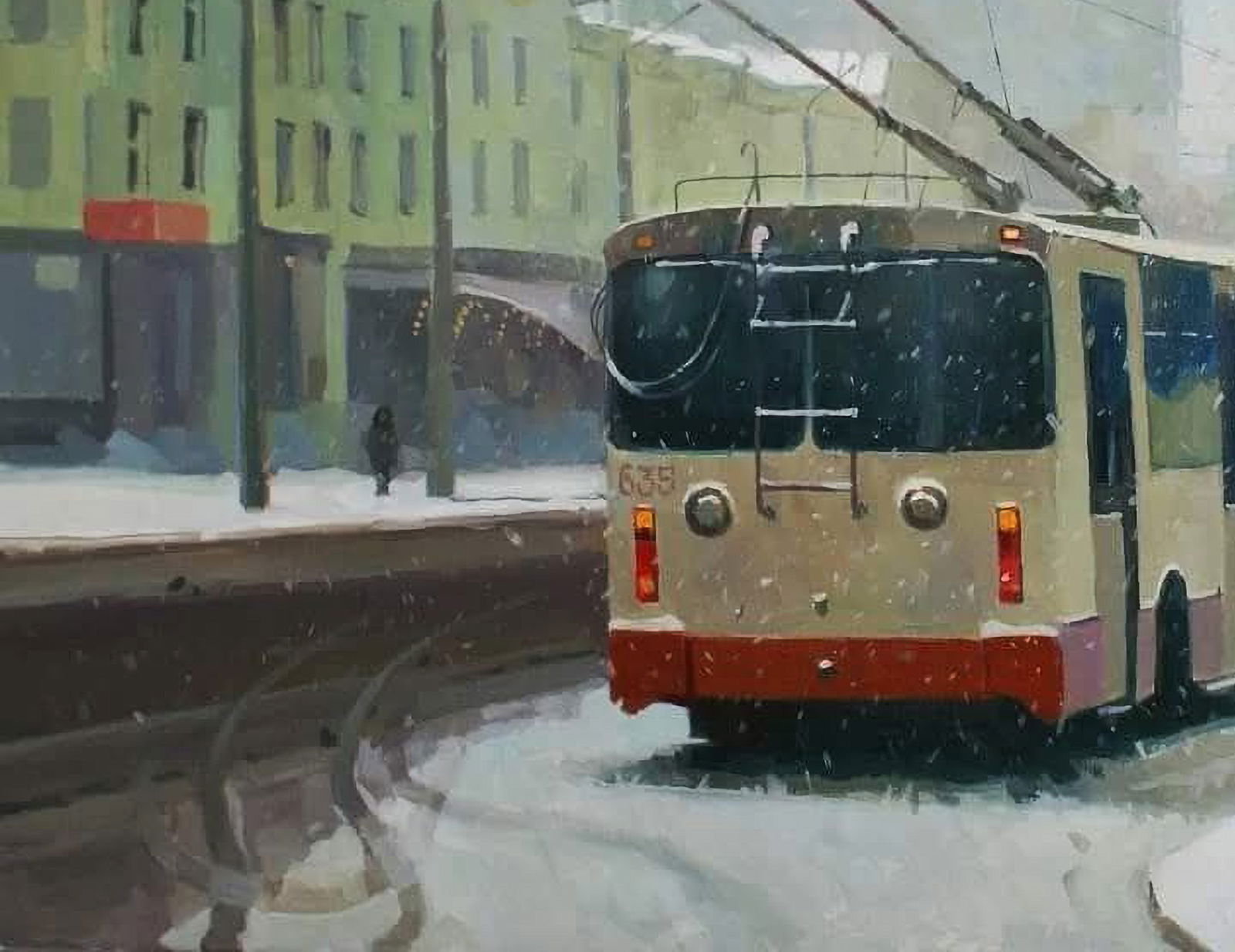 Oil painting City bus Anastasia Yaroshevich - 4