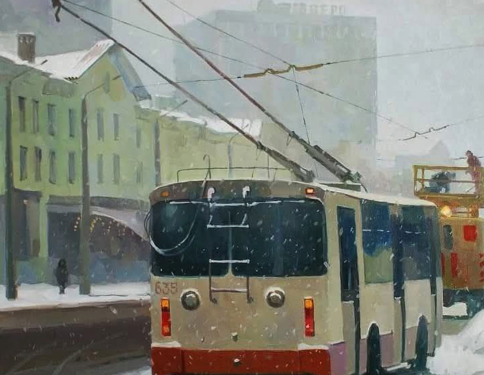 Oil painting City bus Anastasia Yaroshevich - 6