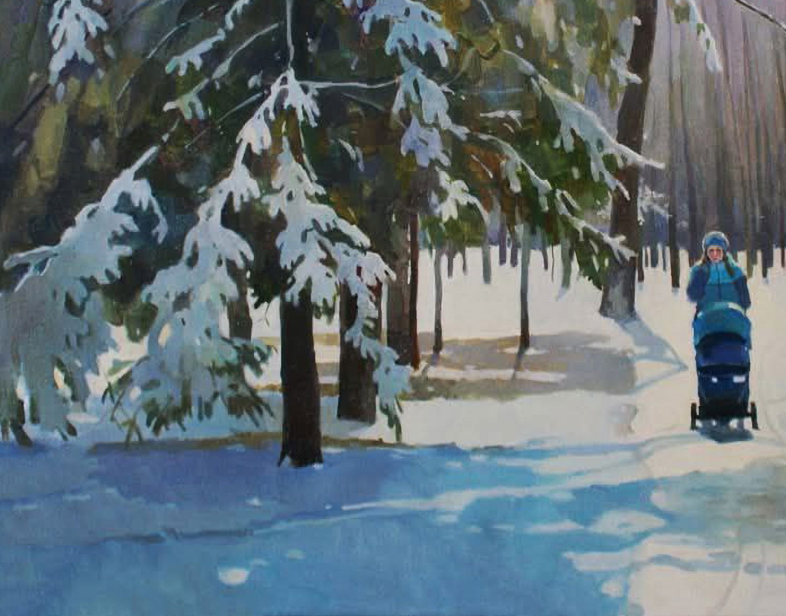Oil painting Walk in the park Anastasia Yaroshevich - 4