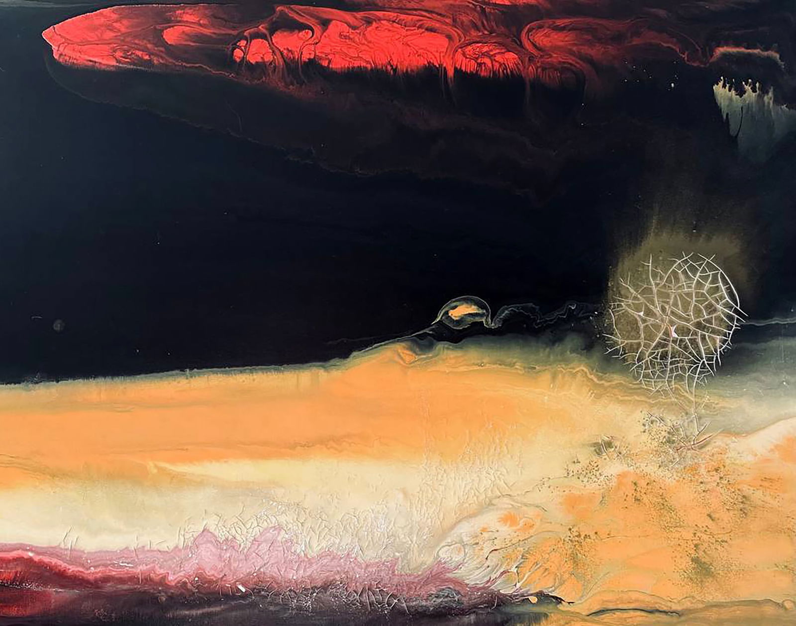 Acrylic painting On the Edge of Fire and Silence Irina Sitaylo - 3