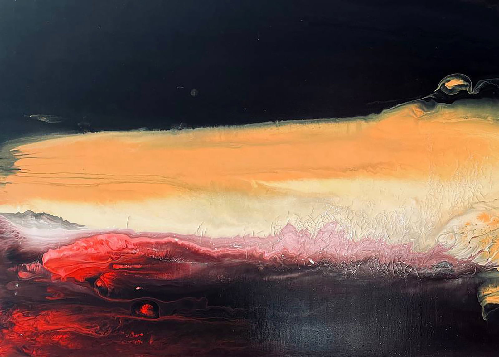 Acrylic painting On the Edge of Fire and Silence Irina Sitaylo - 4