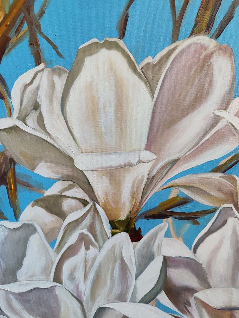 Oil painting White Magnolias Oksana Sklym - 2