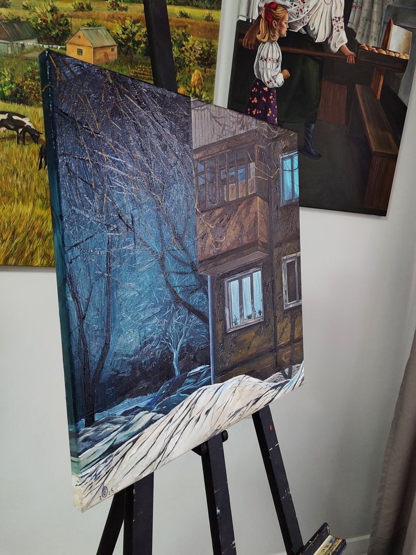 Oil painting Evening on the street Oksana Sklym - 3