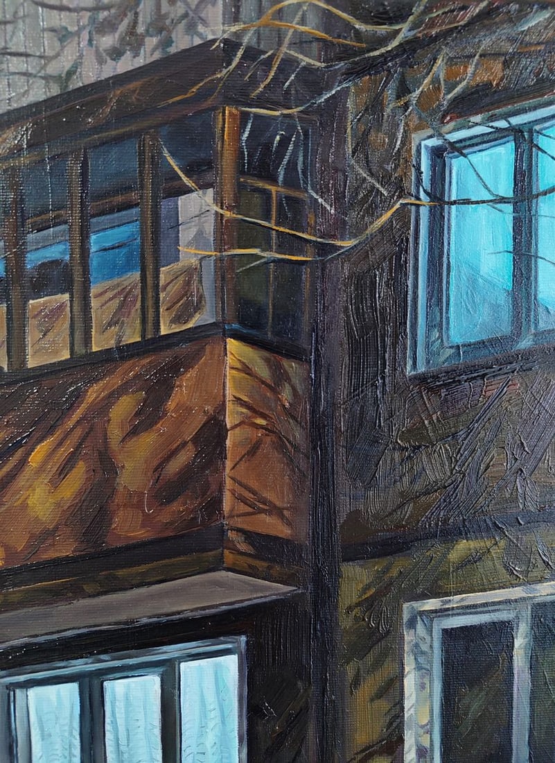 Oil painting Evening on the street Oksana Sklym - 5