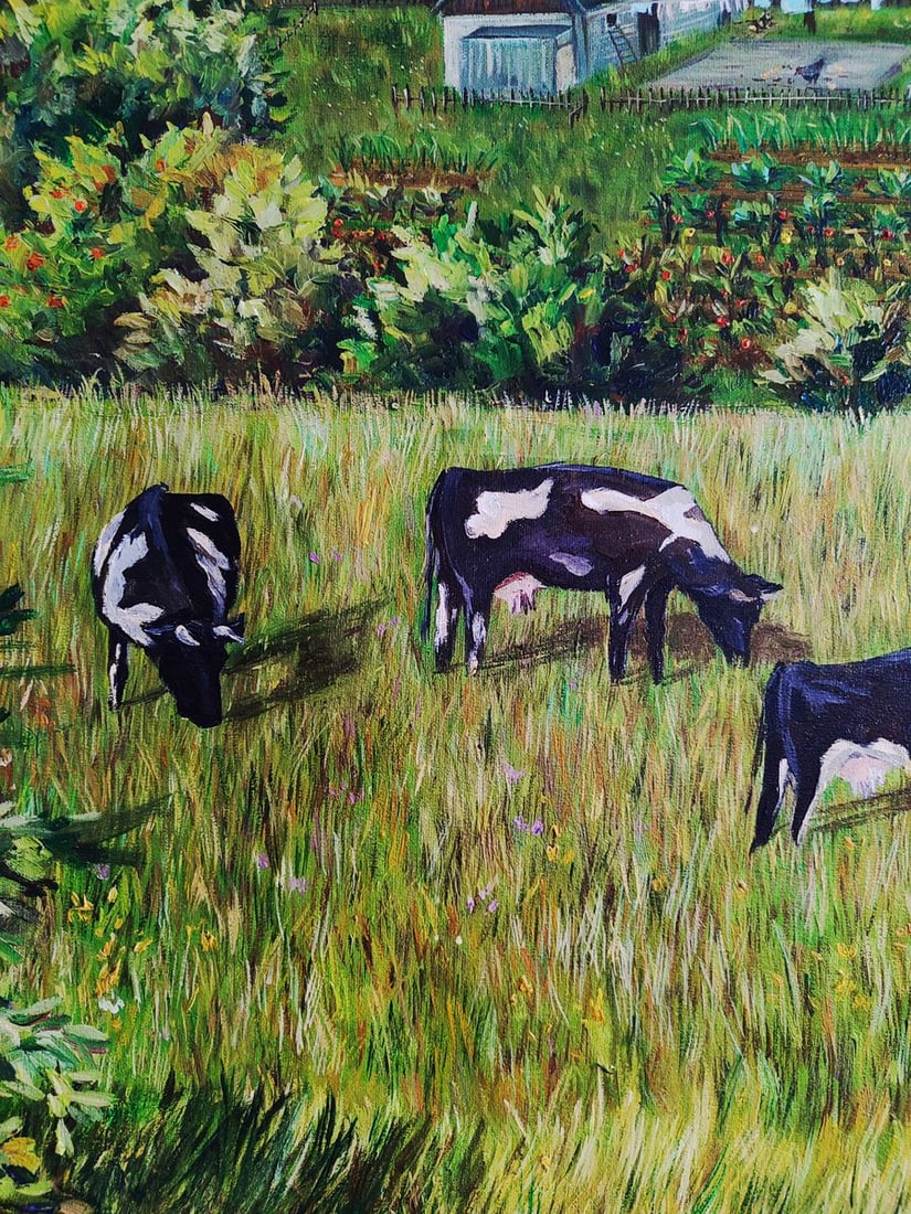 Oil painting Life in the village in summer Oksana Sklym - 4