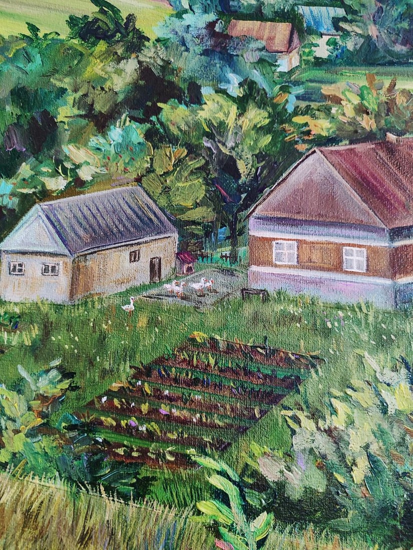 Oil painting Life in the village in summer Oksana Sklym - 9