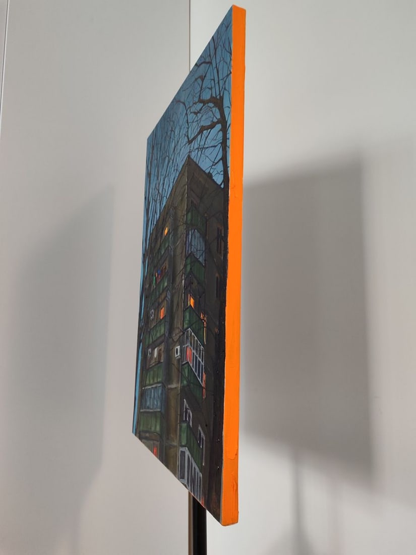 Oil painting City night house Oksana Sklym - 4
