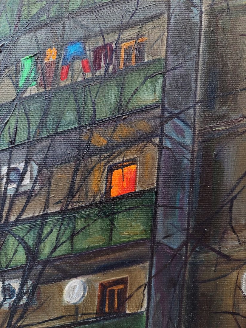 Oil painting City night house Oksana Sklym - 6