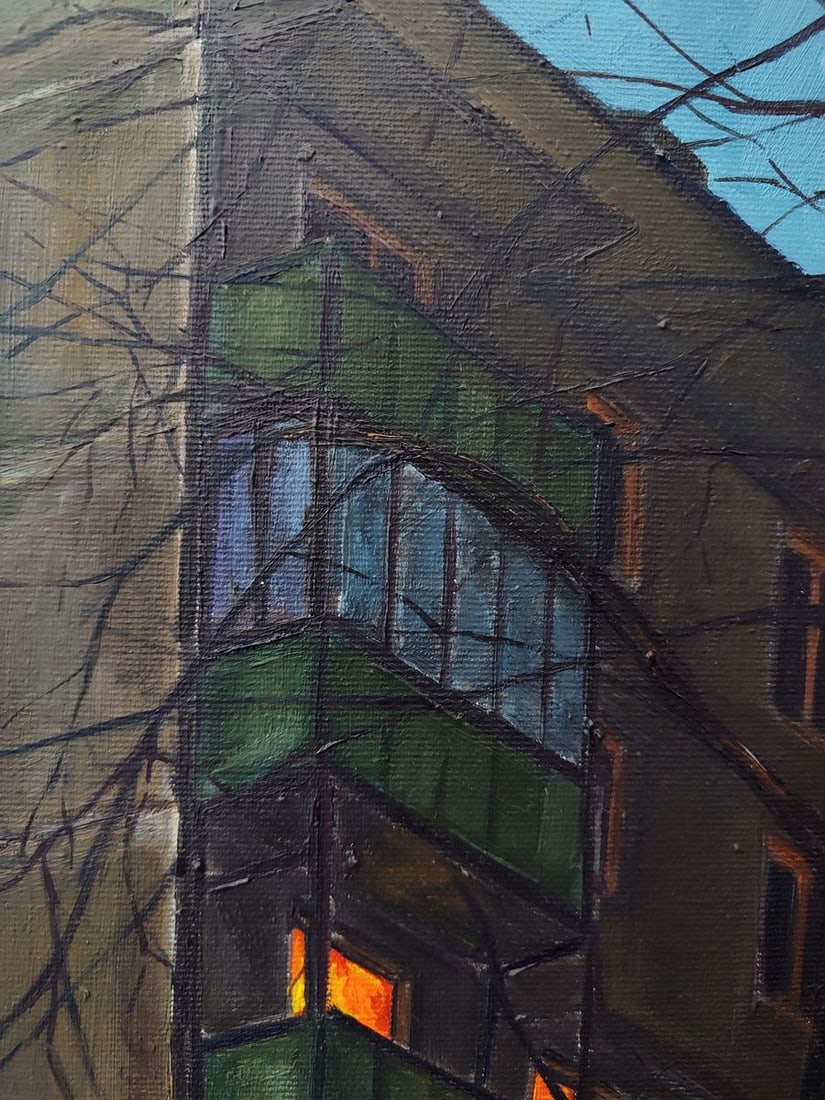 Oil painting City night house Oksana Sklym - 8