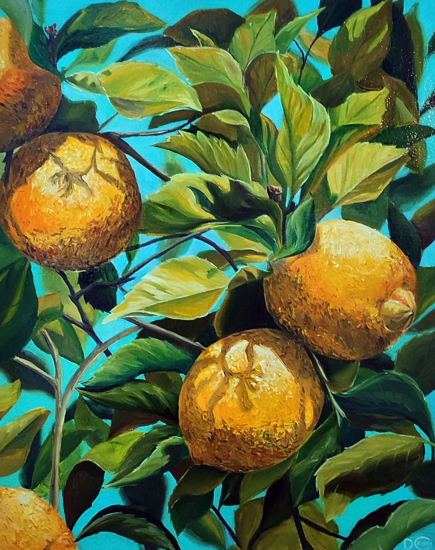 Oil painting Lemons on the tree Oksana Sklym (1 of 7)