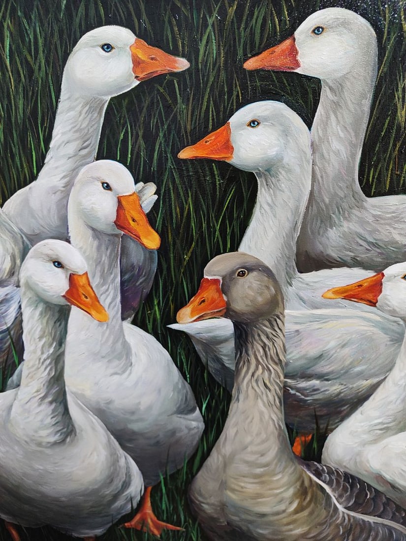 Oil painting Portrait of Geese Oksana Sklym - 3