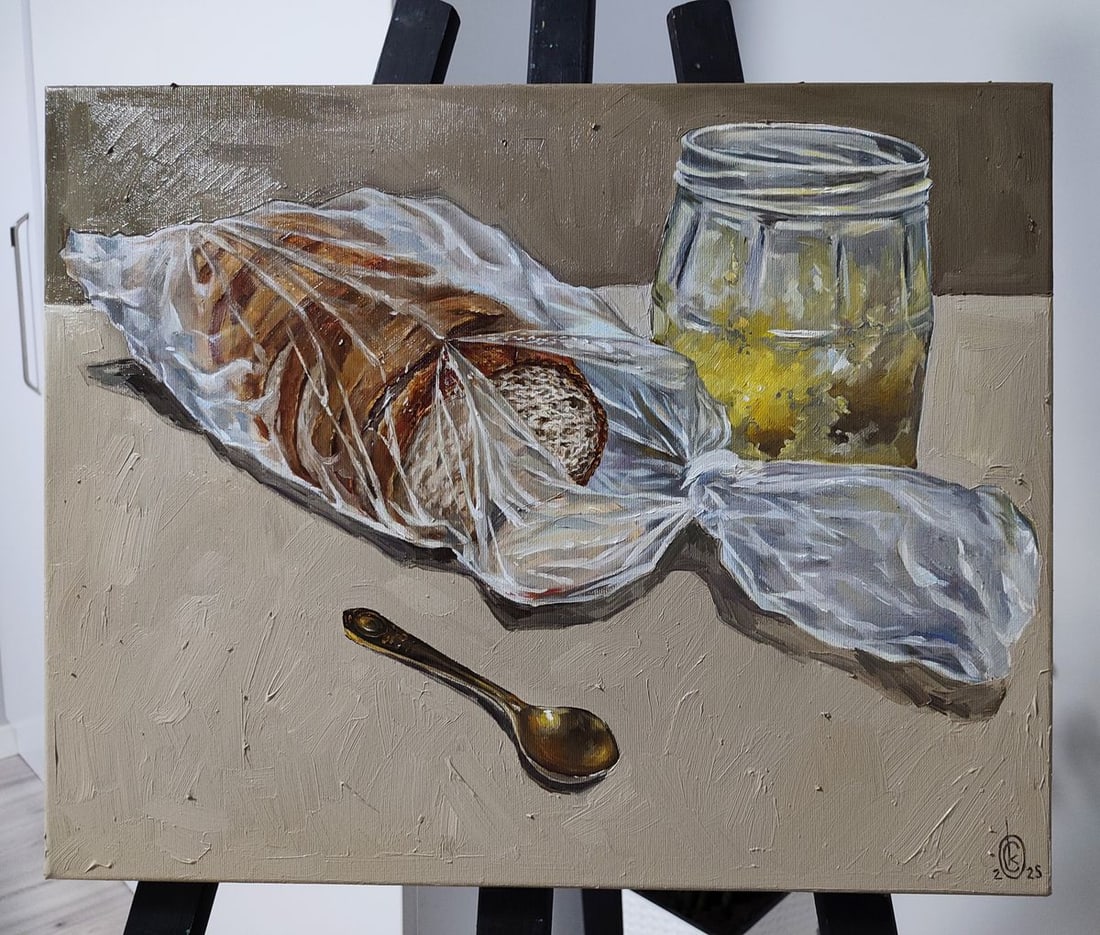 Oil painting Lunch snack with bread Oksana Sklym - 2