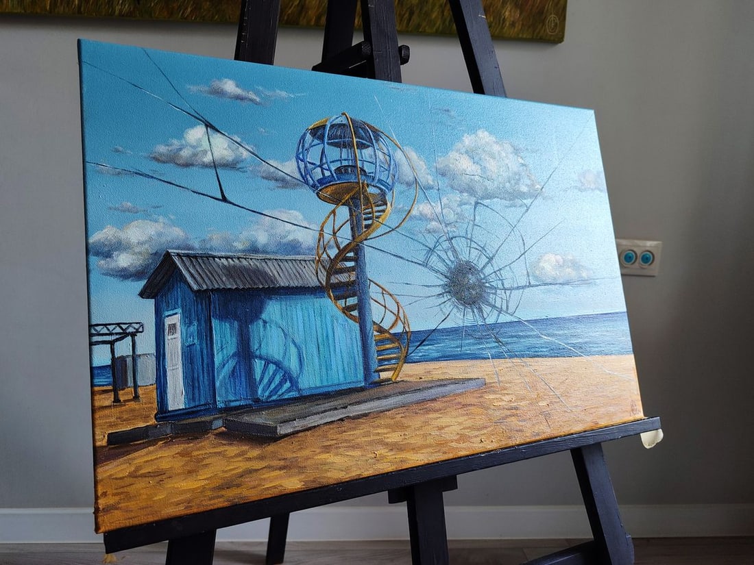 Oil painting Broken past at sea Oksana Sklym - 2