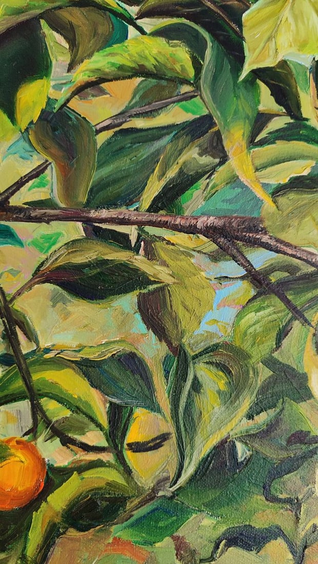 Oil painting Japanese pear on a tree Oksana Sklym - 7