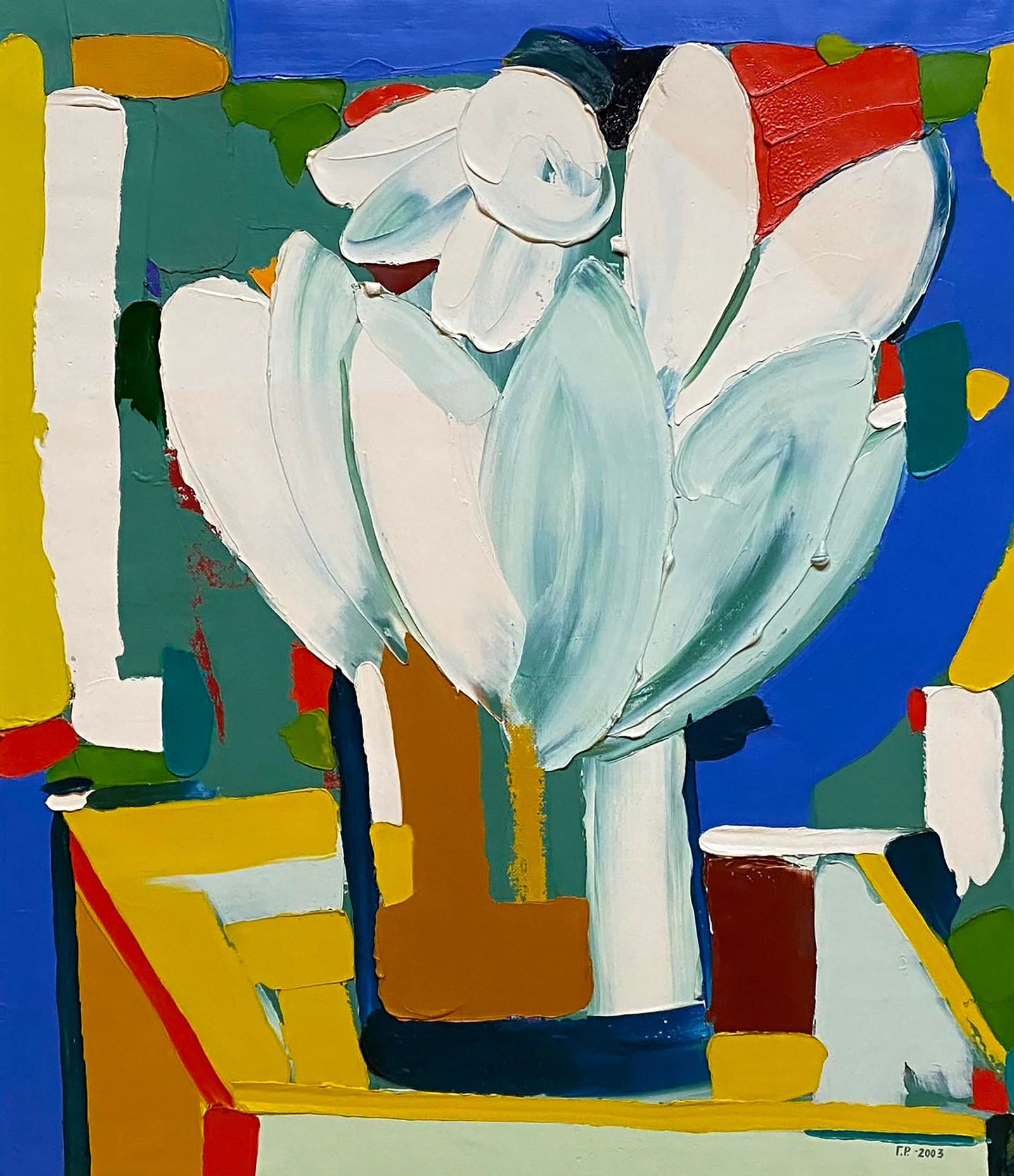 Oil painting Color symphony Halyna Ridna: Title: Oil painting Color symphony Halyna Ridna Description: 29POLT Painter: Halyna Ridna Size: 89x75 cm/35.03x29.52 inches Components: oil, canvas Original painting CONDITION: excellent ARTIST: Ridna