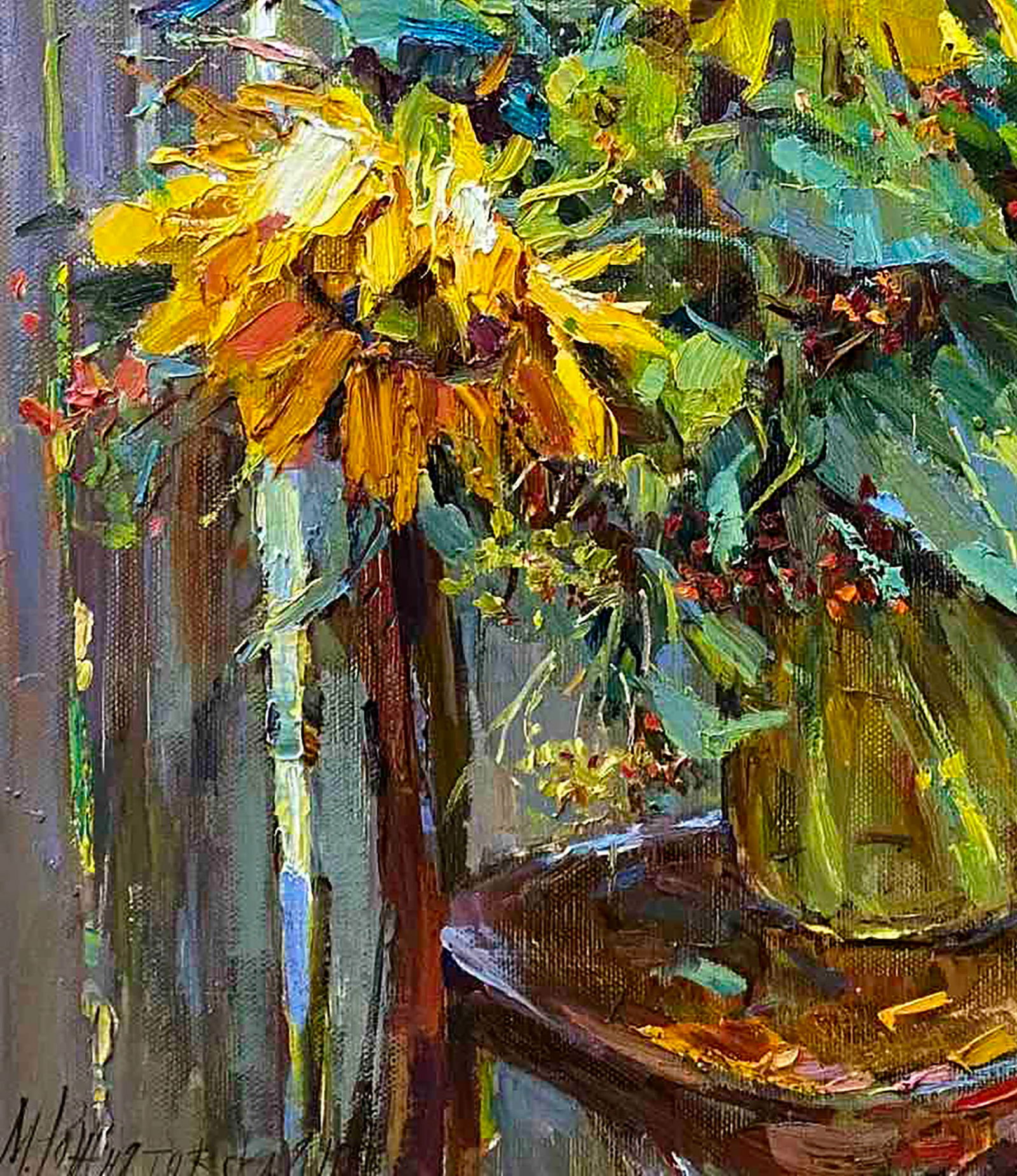 Oil painting Sunflowers Marina Rozhnyatovskaya - 4