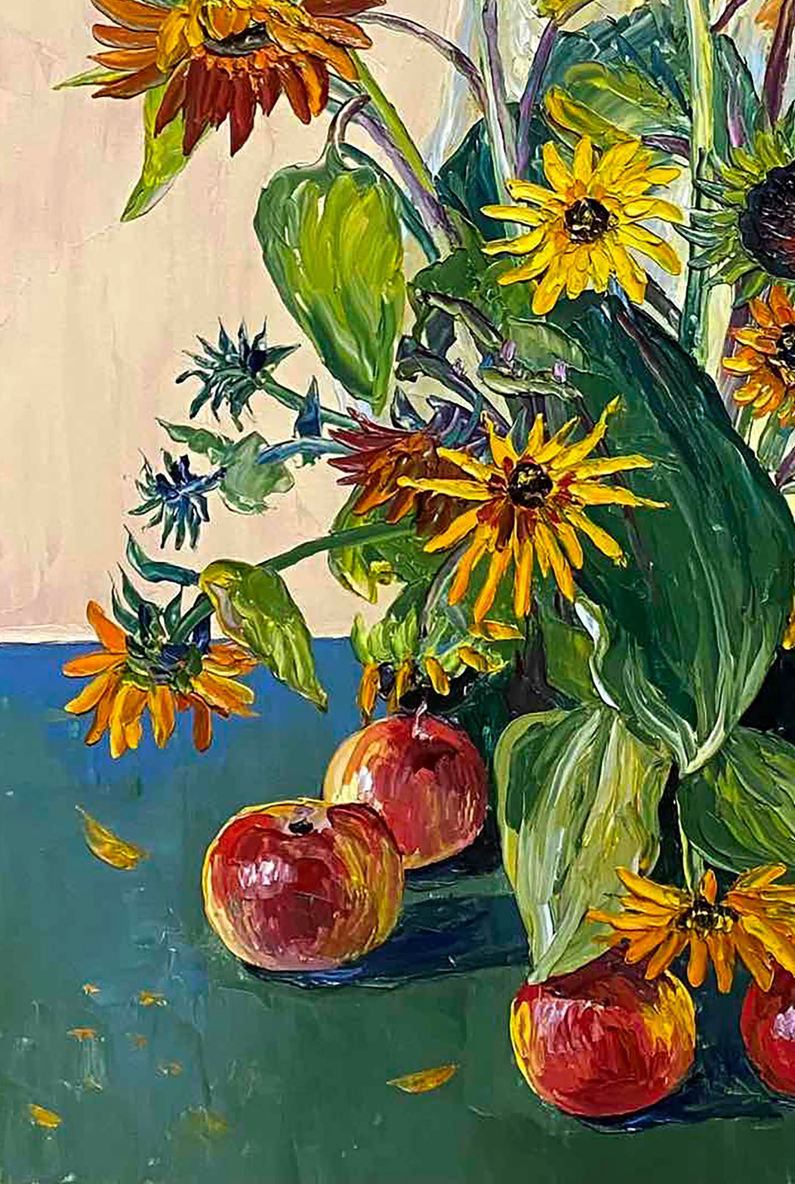 Oil painting Sunflowers and apples Igor Velichko - 4