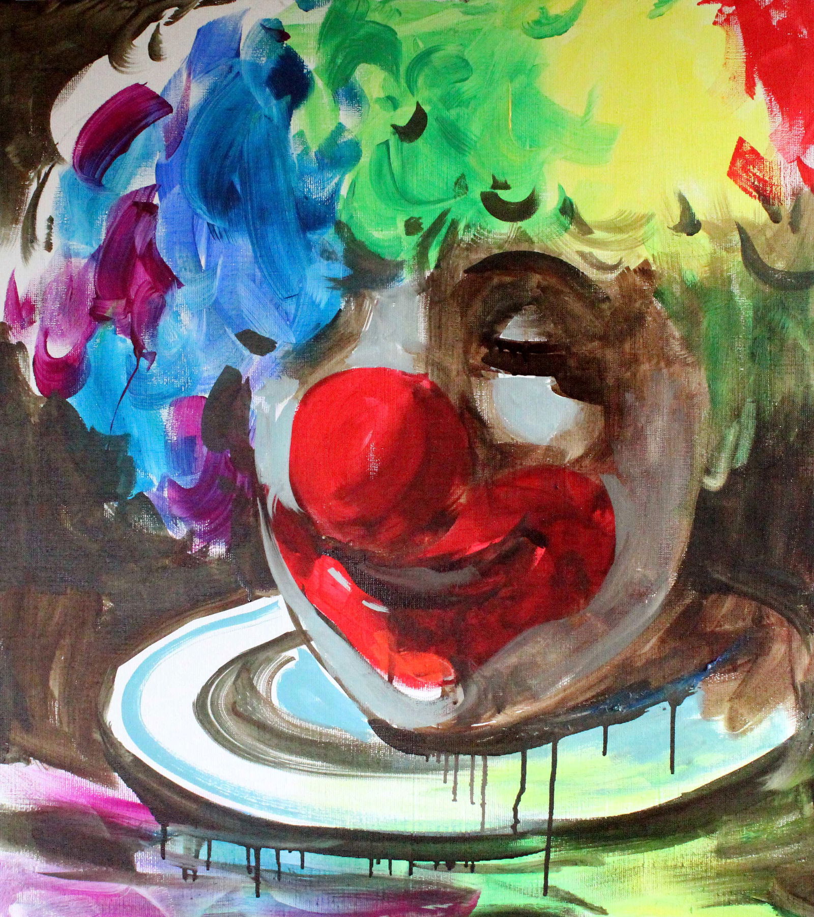 Oil painting Head clown Ed Potapenkov: Title: Oil painting Head clown Ed Potapenkov Description: 21POTAP Painter: Ed Potapenkov Size: 70x80 cm/27.55x31.49 inches Components: oil, canvas Original painting CONDITION: excellent ARTIST: Ed Pot