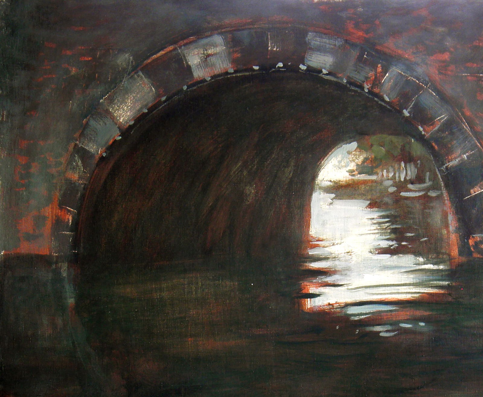 Oil painting Under the bridge Ed Potapenkov - 2