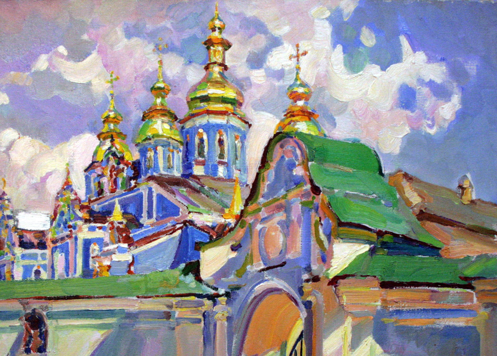 Oil painting Near the gates of the cathedral Leonid Pavlenko - 3