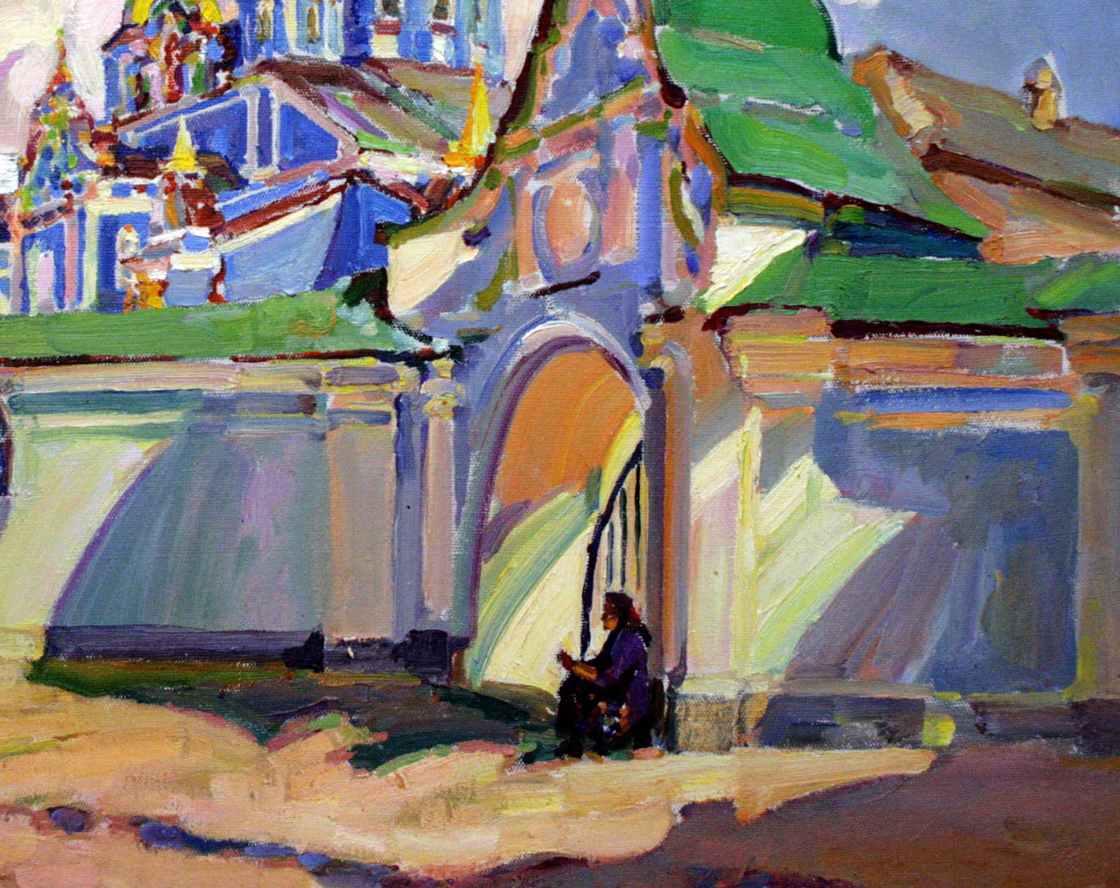 Oil painting Near the gates of the cathedral Leonid Pavlenko - 5
