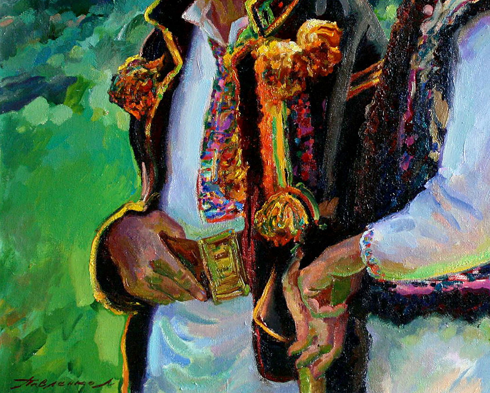 Oil painting Two Hutsuls Leonid Pavlenko - 4