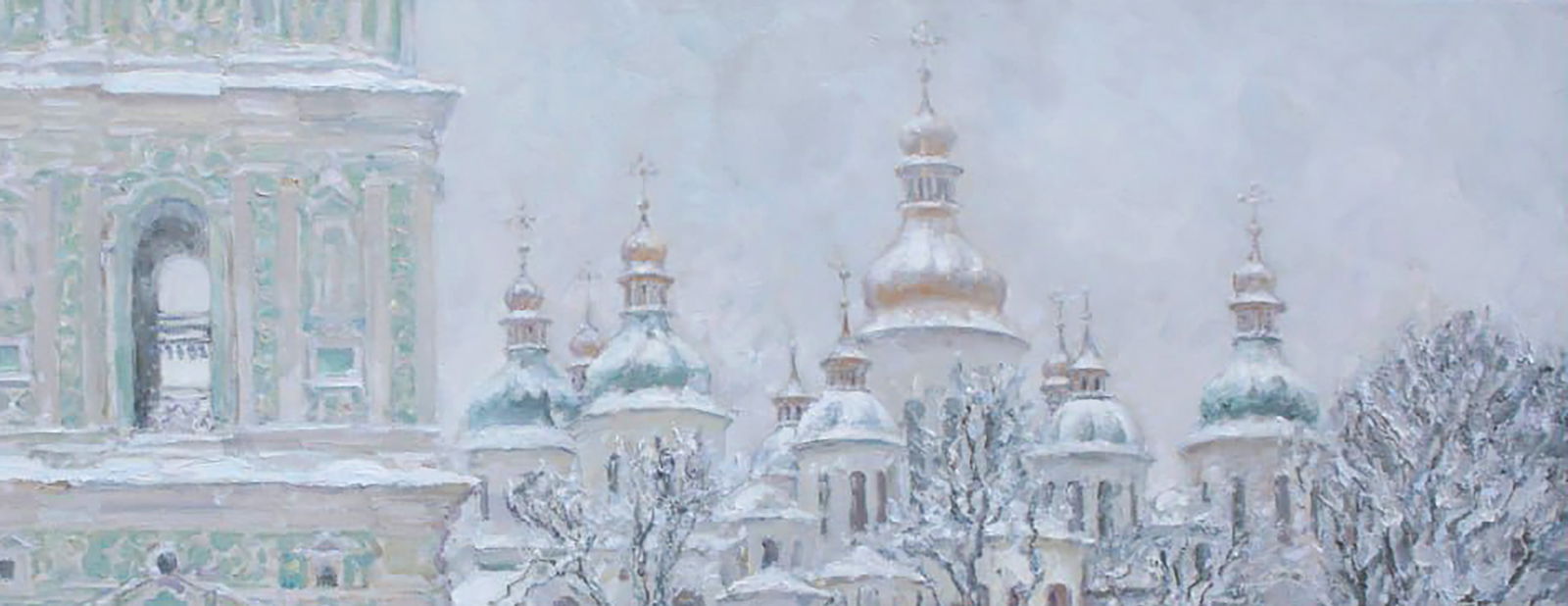Oil painting Snow covered church Leonid Pavlenko - 3