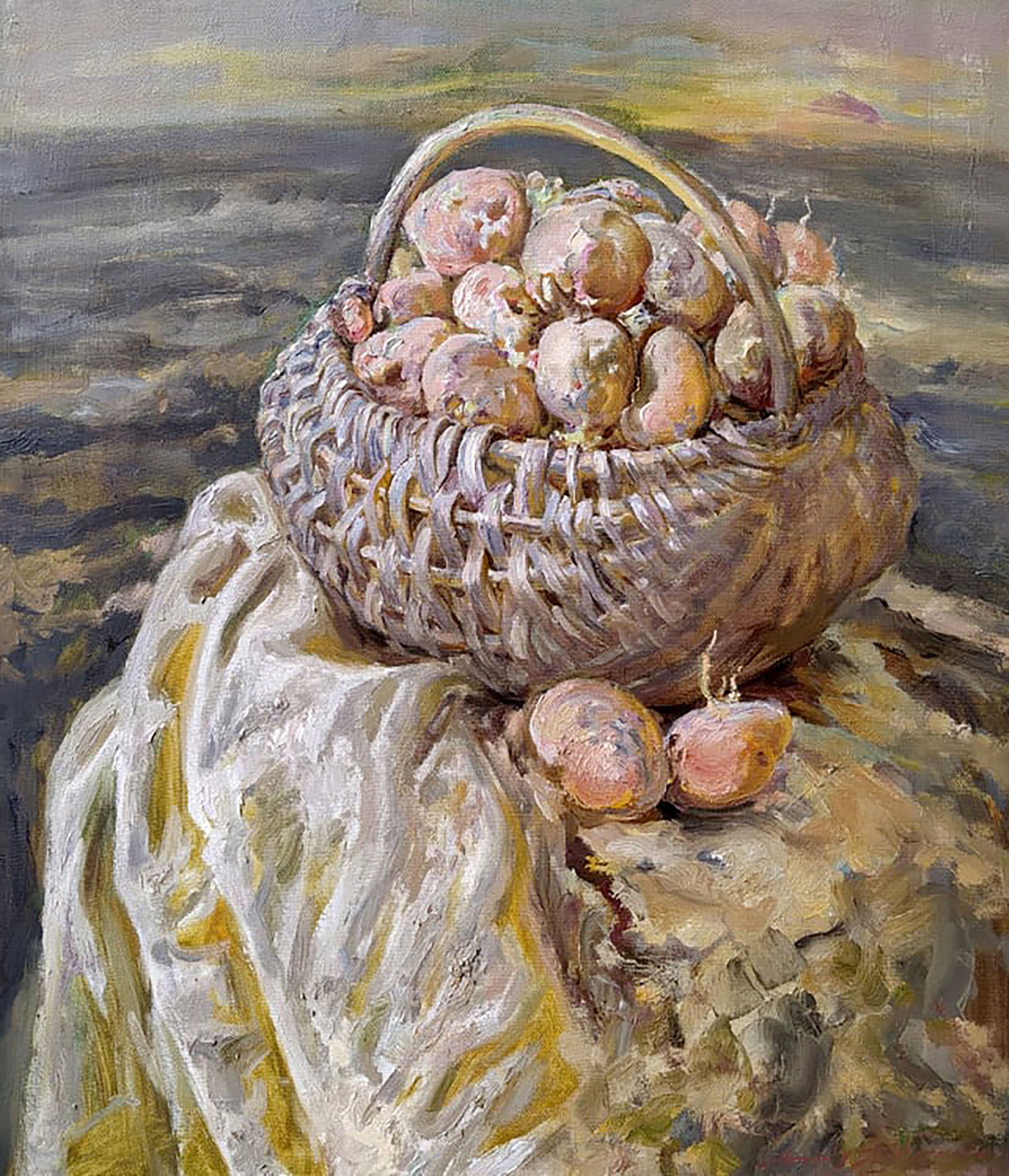 Oil painting Earthly Leonid Pavlenko: Title: Oil painting Earthly Leonid Pavlenko Description: 35PAVL Painter: Leonid Pavlenko Size: 75x65 cm/29.52x25.59 inches Components: oil, canvas Original painting CONDITION: excellent ARTIST: Born o