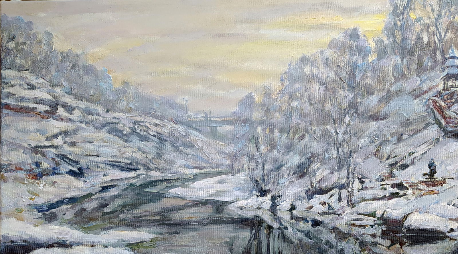 Oil painting Winter on the river Leonid Pavlenko - 2