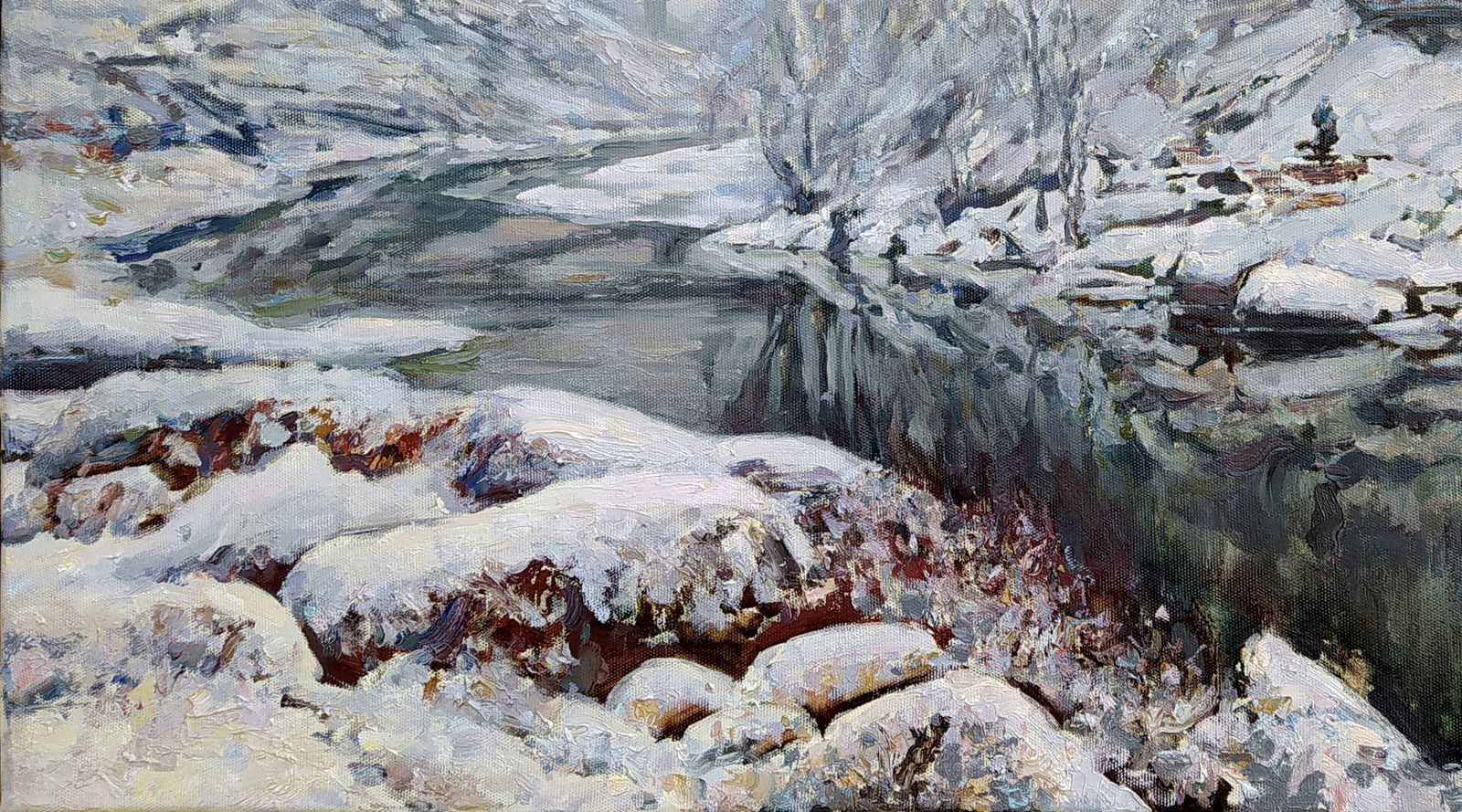 Oil painting Winter on the river Leonid Pavlenko - 4