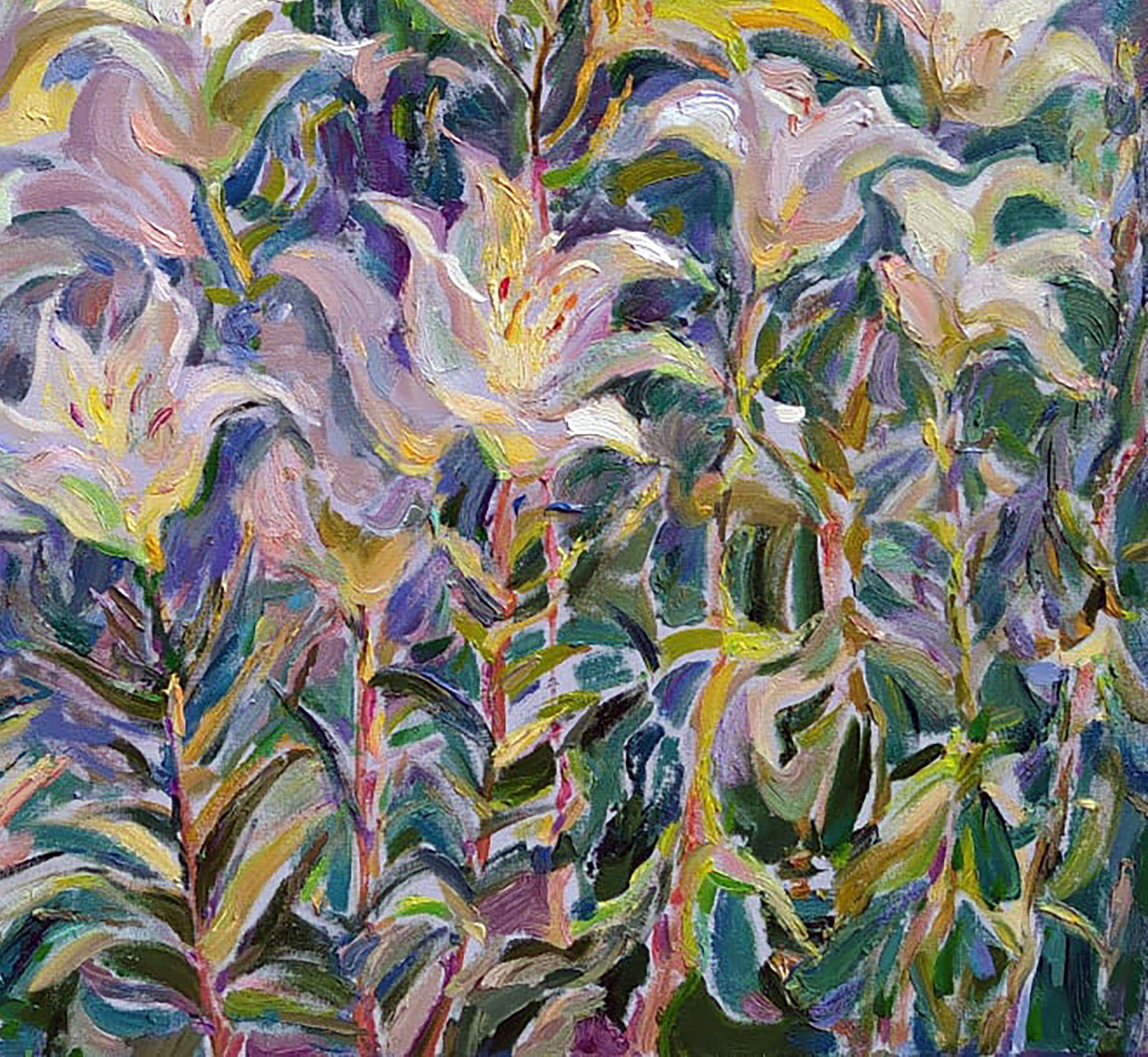Oil painting Lilies in the garden Leonid Pavlenko - 5