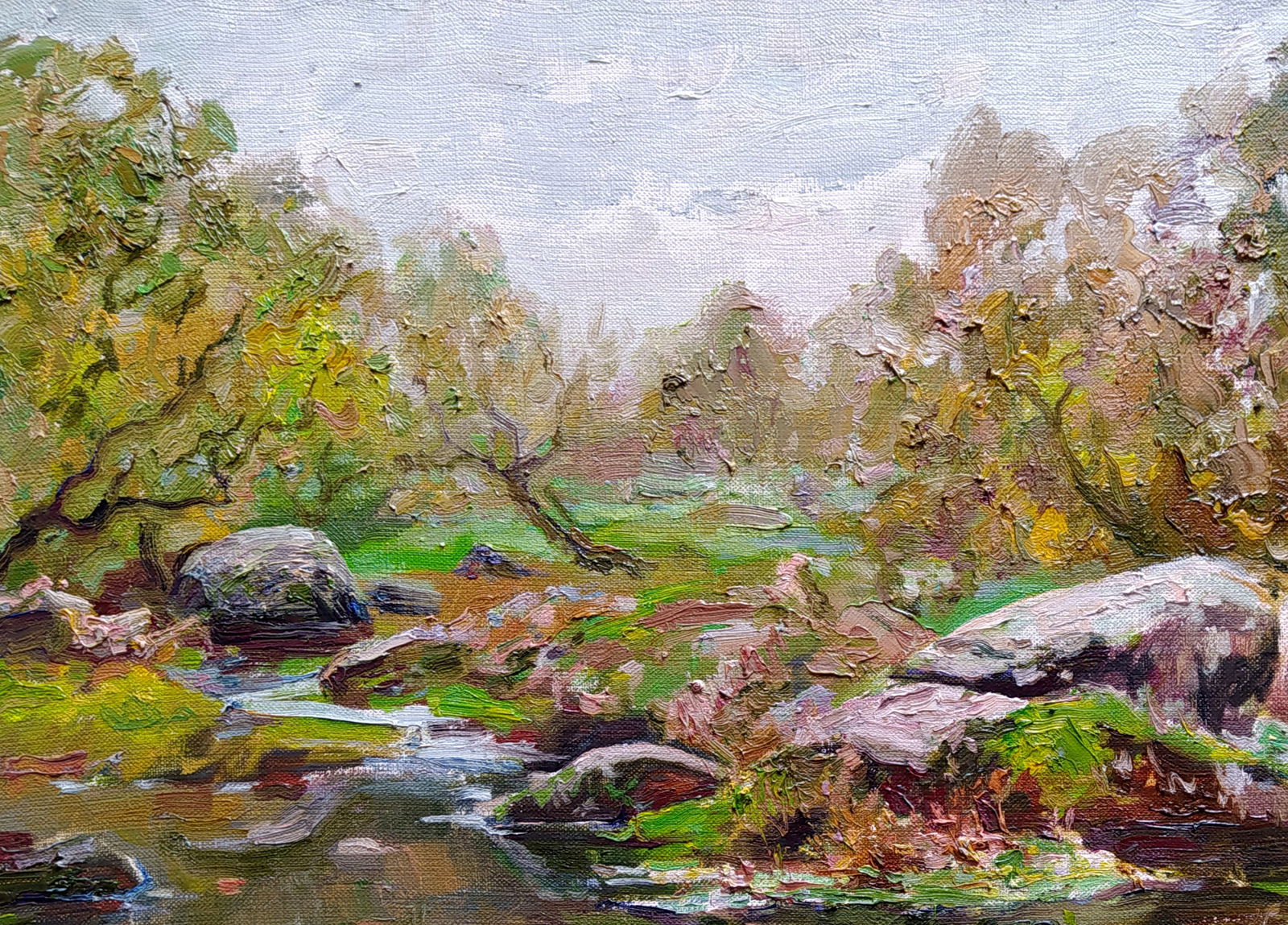 Oil painting On the river bank Leonid Pavlenko - 2