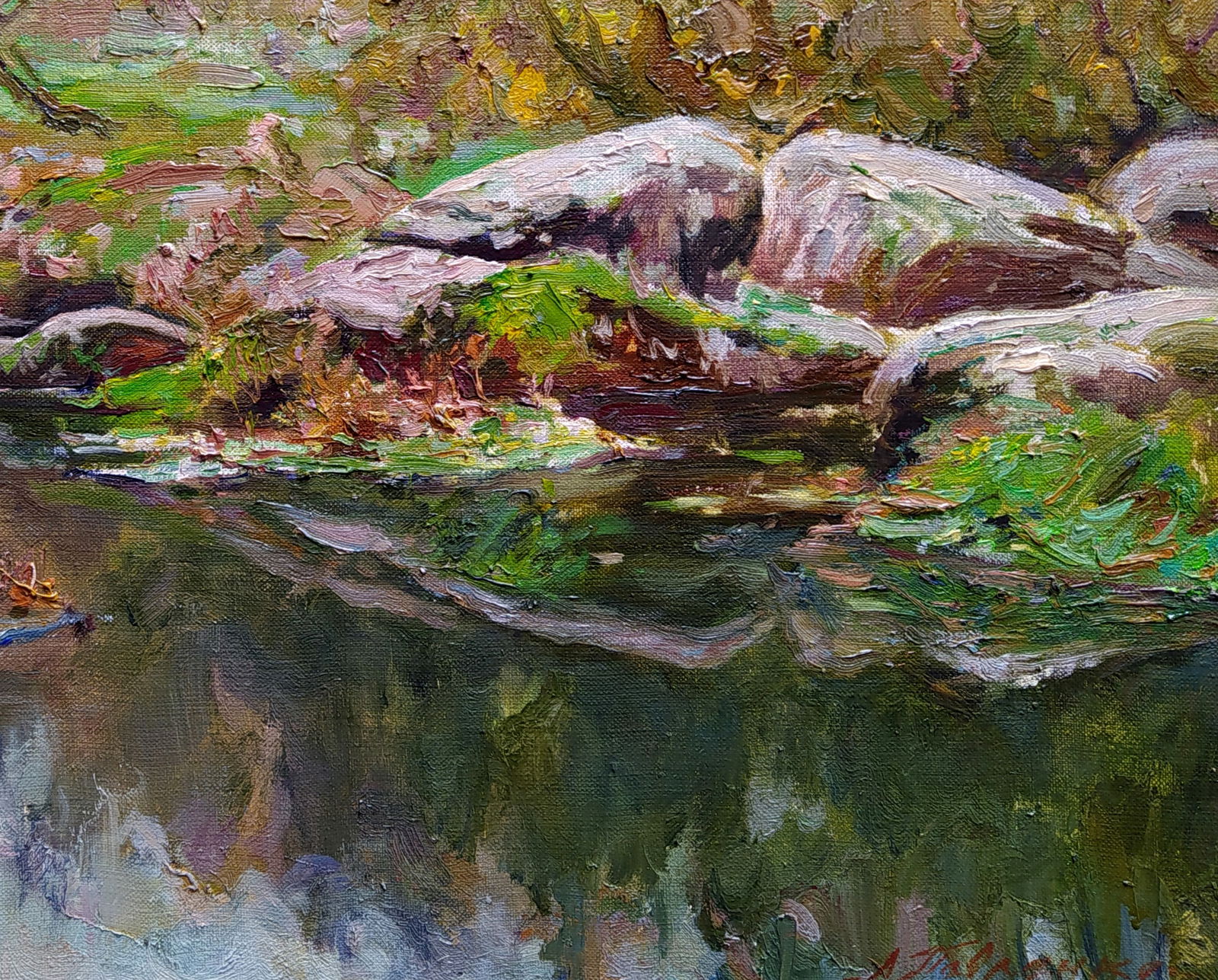 Oil painting On the river bank Leonid Pavlenko - 5