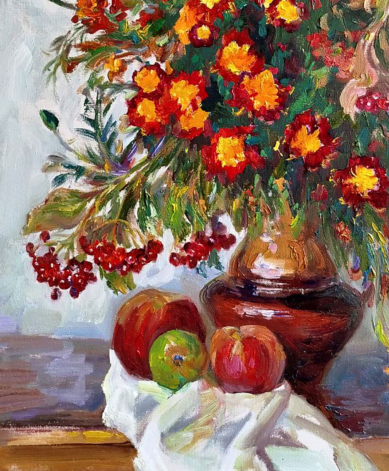 Oil painting Still life with marigolds Leonid Pavlenko - 4