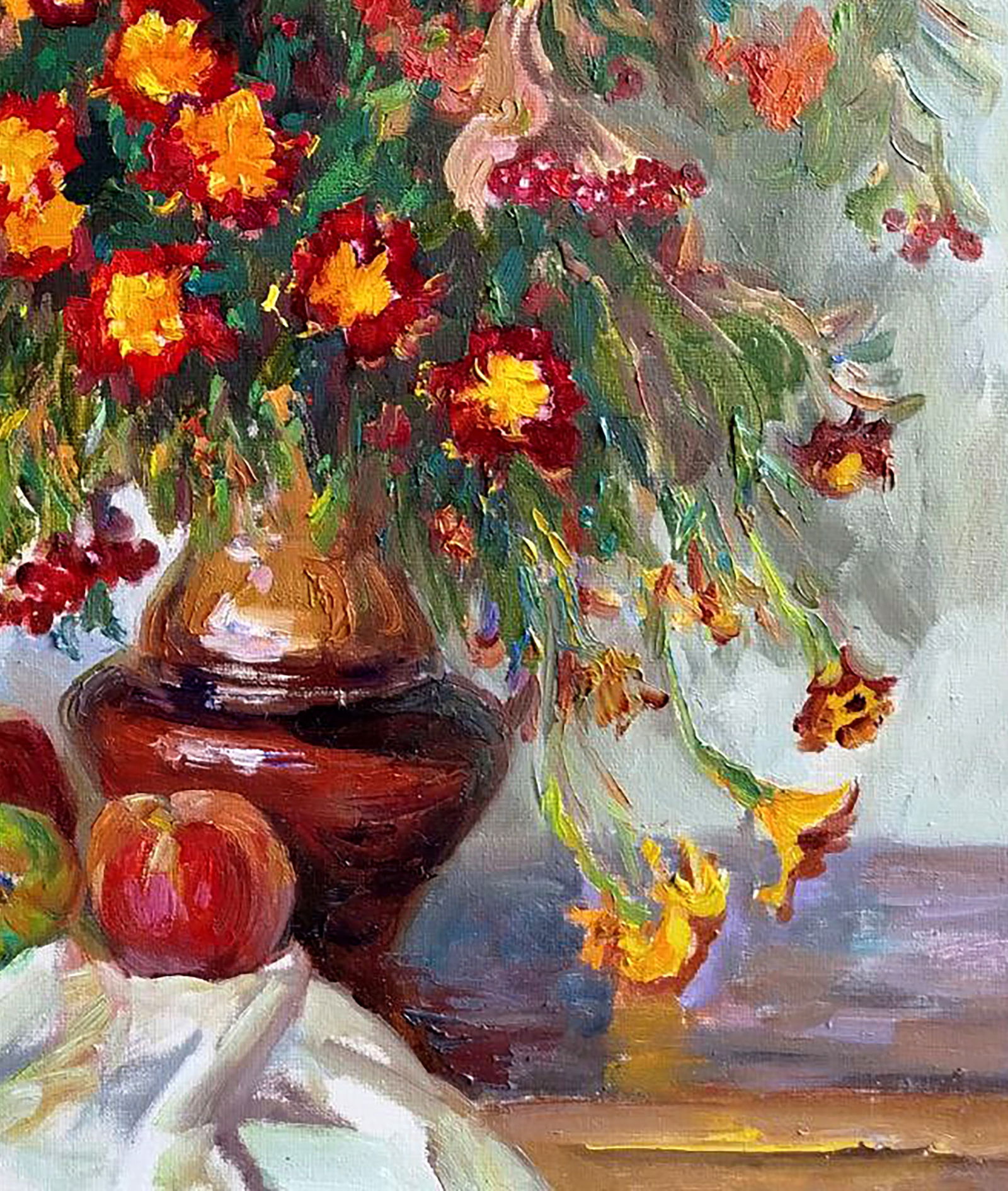 Oil painting Still life with marigolds Leonid Pavlenko - 5