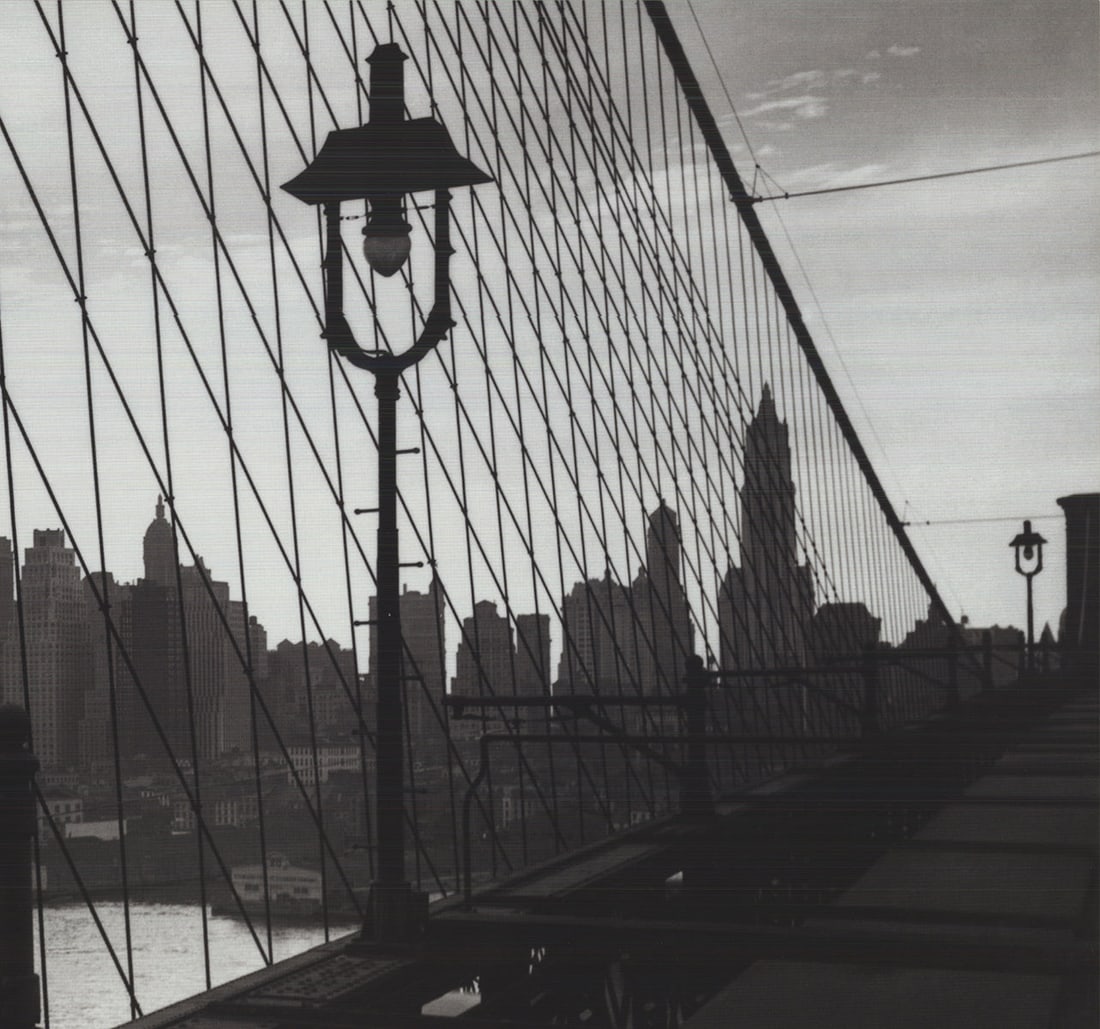 Artist Unknown - Across the Brooklyn Bridge, 1937 - 2000 Offset Lithograph 24" x 33.5" - 2