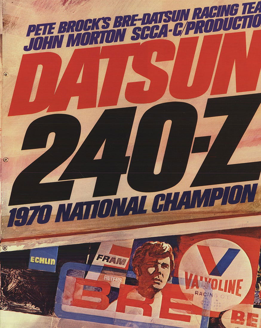 George Bartell - BRE Datsun 240z 1970 - 1970 Offset Lithograph 19.5" x 36" - 2